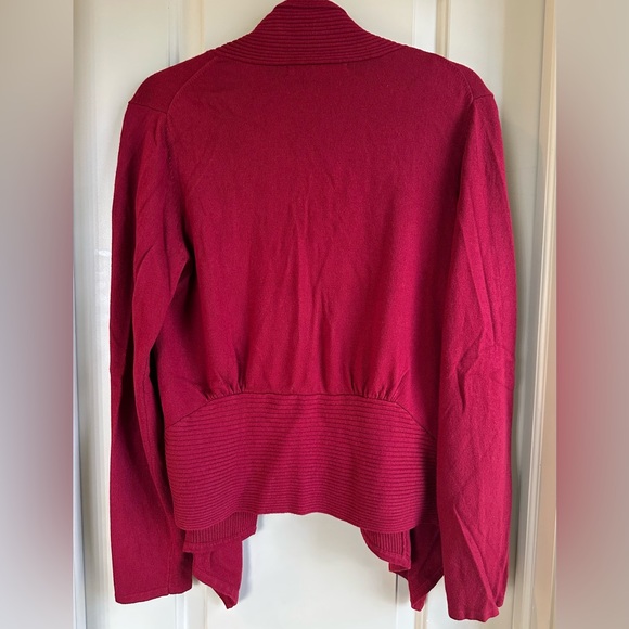 Women’s Open Front Cardigan; Red; Size Large - Picture 5 of 5